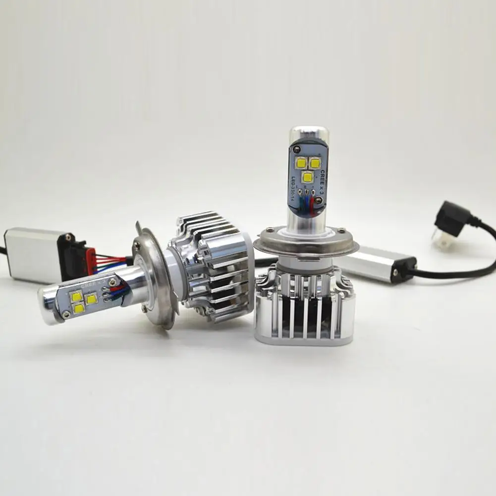 

2 pcs Motorcycle Headlight LED Bulbs H4 9003 3000LM 30W Auto Fog Lamp Daytime Running Light DRL White Fog Headlight