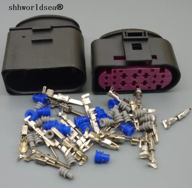 

Shhworldsea мужской женский комплект ксенон 1,5 мм/3,5 мм фары лампа-розетка 14-контактный разъем для VW 1J 0973837 1J 0973737