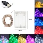 Водонепроницаемая светодиодная гирлянда с питанием от USB3 АА батареек, 10 м, 100 светодиодов