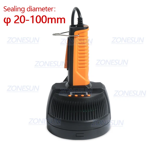 ZONESUN ручной 220V электромагнитный укупориватель, машина для запечатывания алюминиевой фольгой Пластик Стекло насадка для бутылок машина - Цвет: 20-100mm