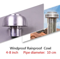 1pcs 4 8 inch aluminum mushroom cowl for air roof vent heat recovery ventilation system anti mosquito windproof rainproof
