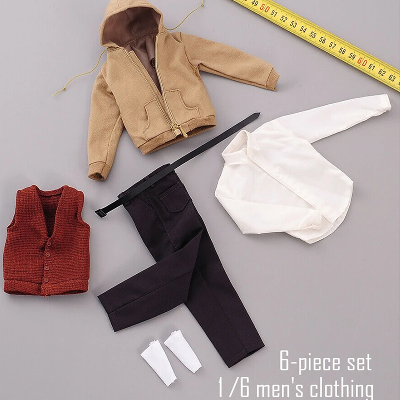 

1/6 Male Clown Arthur Fleck Clothes Accessories Model MA-004 Casual Coat Shirt Pants Set Fit 12" Male Action Figure