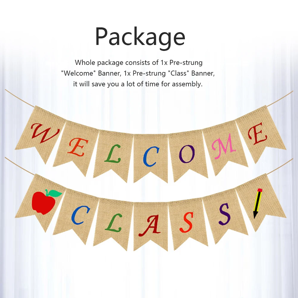 Школьный декор льняной баннер вечерние многоразовый милый подвесной фестиваль