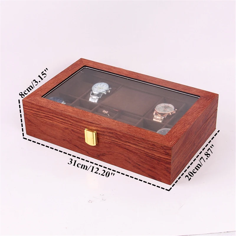 Ретро деревянный чехол для часов с решеткой прочный держатель упаковки