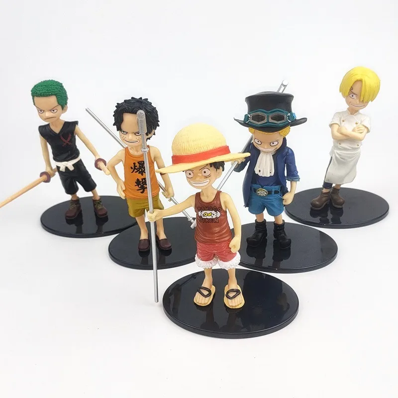 

5-piece set One Piece Meffin Anime Straw Hat Luffy Model Blind Box Toy Cake Decoration Halloween Gift