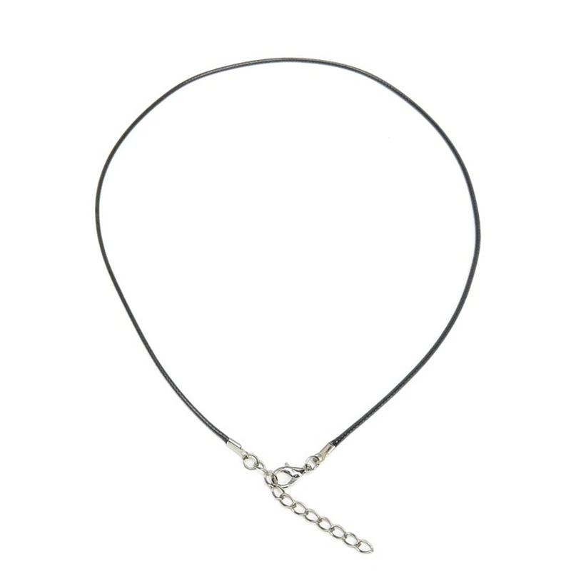 10pcs/Lot Adjustable Braided 45cm Black Leather Rope Wax Cord Lobster Clasp For DIY Necklace Pendant Chains Jewelry - купить по