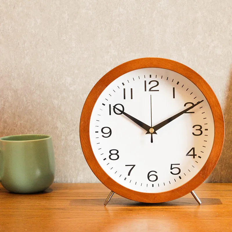 Креативные деревянные современные минималистичные тихие настольные часы для