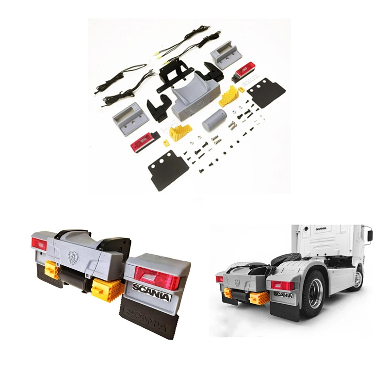 

Rc Truck Tamiya Scania Tractor Rear Bumper + Tail Lights + Mud Guard Sets For 1:14 Radio Control Toys Hobby SCANIA R470 R620 Diy