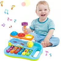 multifunctional educational knock ball music toy pound a ball toy with slide out xylophone mallets musical early educational toy