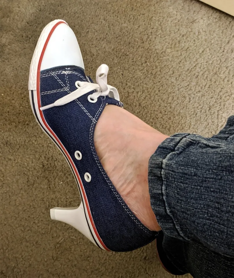 2019 Pumps 24 Style Denim High Quality Shallow Mouth Women's Shoes Heel 6 8CM Girl Canvas Student Female size 34 41|Женские туфли| |