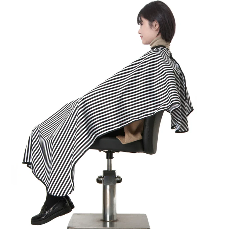 XL Retro Style Barber Hair Cape Gown Anti Static Hairdressing Wrap Strip Design For Salon Hair Cut Collar Hairdresser Tools
