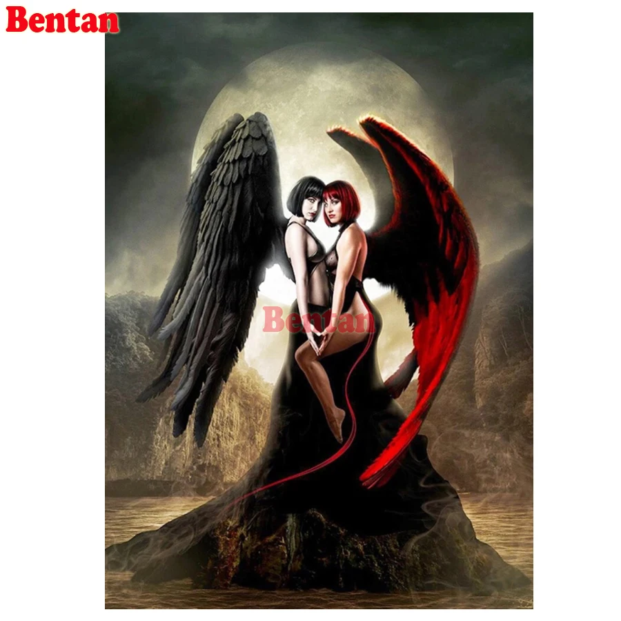 

Full Square 5D Diamond Painting Beauty Devil Lost Angel Diy Diamond Mosaic Rhinestones Embroidery Cross Stitch Kit Handmade Gift