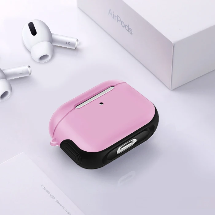 Keajor чехол для Airpods Pro Чехол для наушников беспроводной защитный жесткий чехол для Air Pods Pro Чехол Силиконовый+ PC Bluetooth наушники - Цвет: Розовый