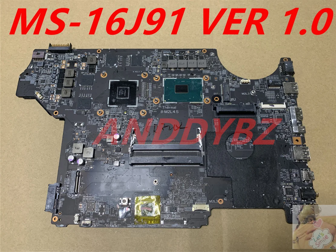 

Used ms-16j91 VER 1.0 FOR MSI MS-16J9 MS-1799 gL62 GL72 GE62VR GE72VR Motherboard With i7-7700h CPU AND GTX1050M TESED OK