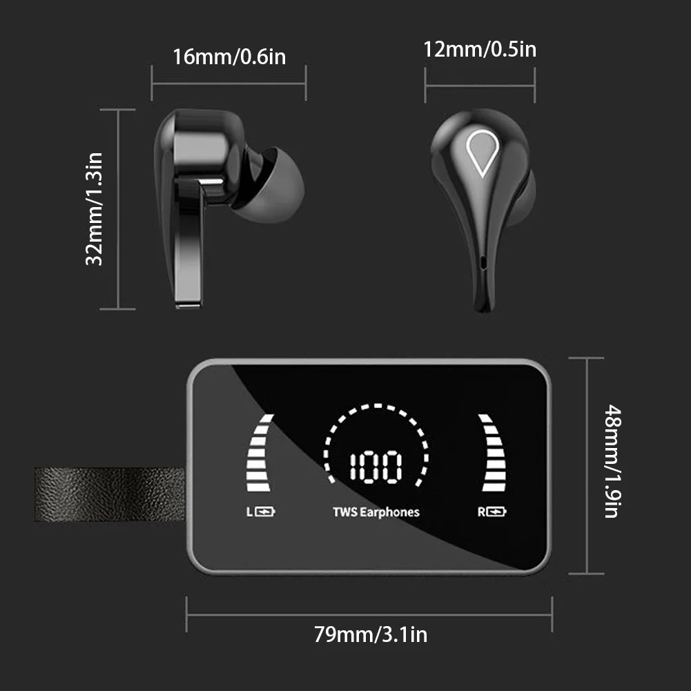 

Bluetooth Wireless Earbuds In Ear Earbuds H3 TWS Sports Waterproof Headsets With Noise Cancelling Headphone Handsfree Stereo