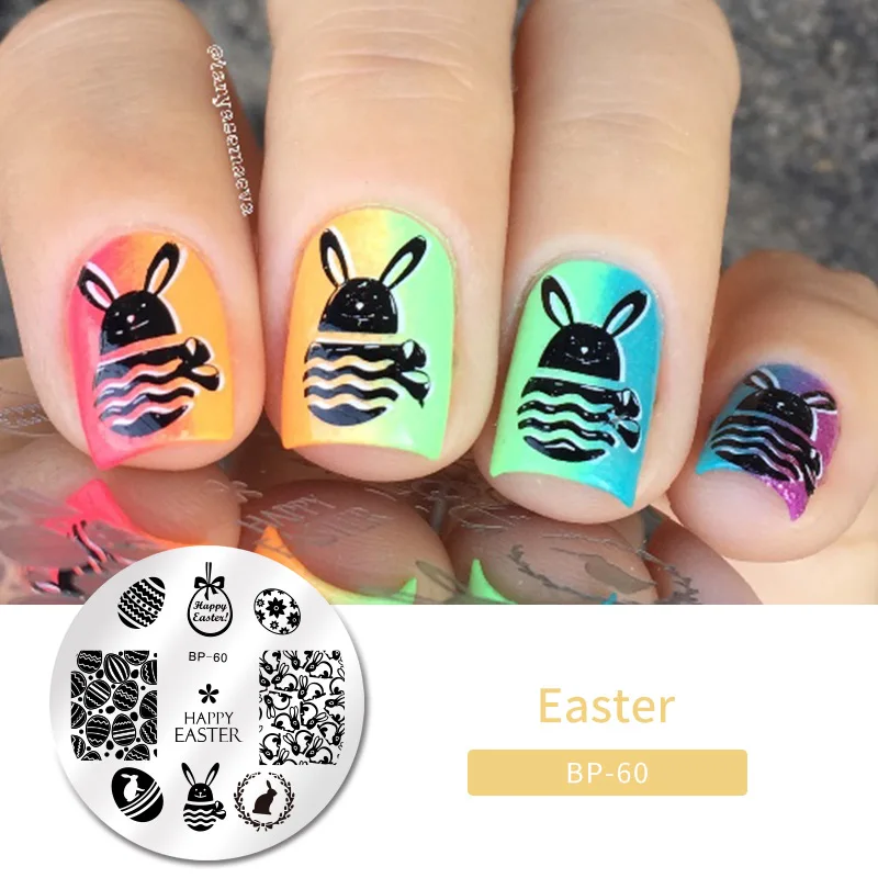 Easter BORN PRETTY дизайн ногтей штамп штамповка шаблон цветок геометрии любовь DIY маникюр изображение пластины из нержавеющей стали дизайн ногтей трафарет - Цвет: Easter