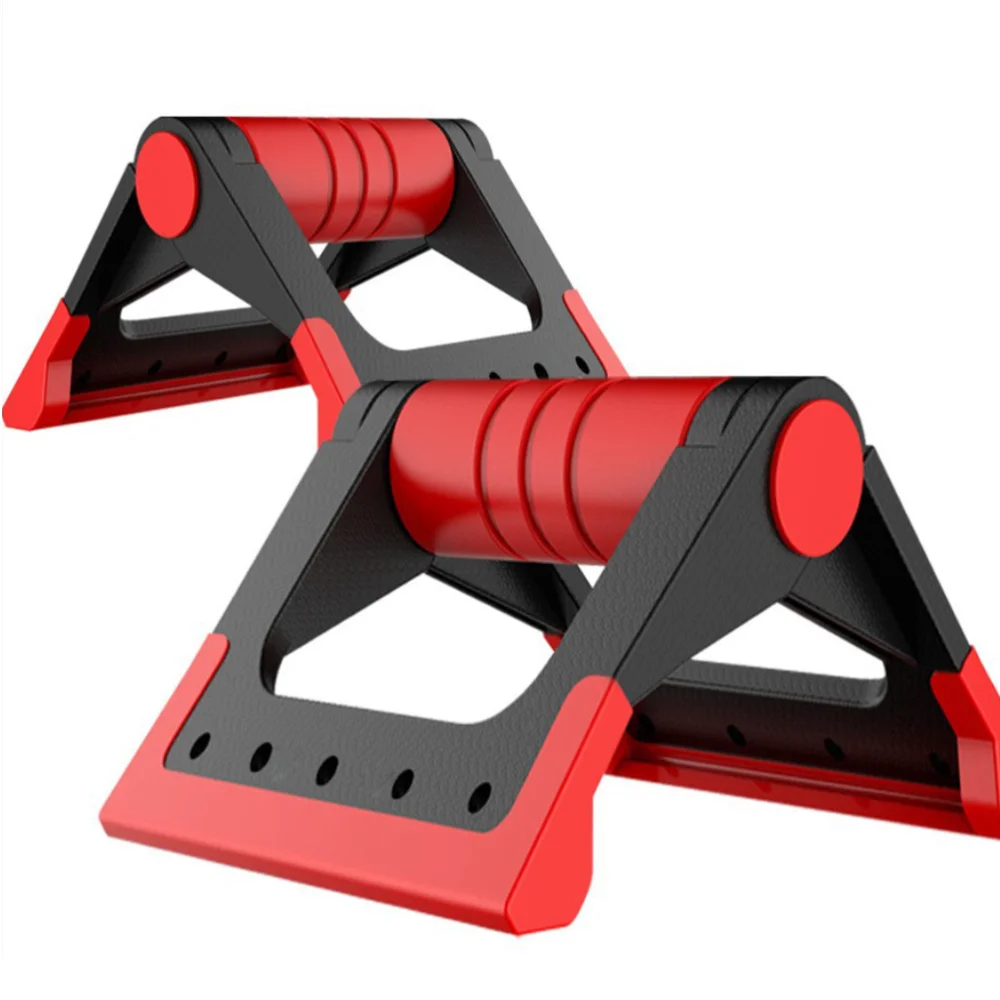 

1 Pair Foldable Push-up Bracket Home Use Fitness Push-Ups Stand Push-up Rack Fitness Equipment (Red)