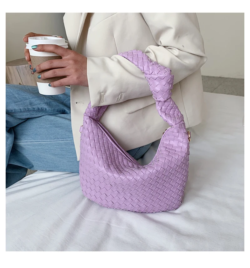 

Fashion Women's Leather Handbags 2021 New Popular Shoulder Bags Weave High quality Large Capacit Top-handle Bag Bolsas Feminina