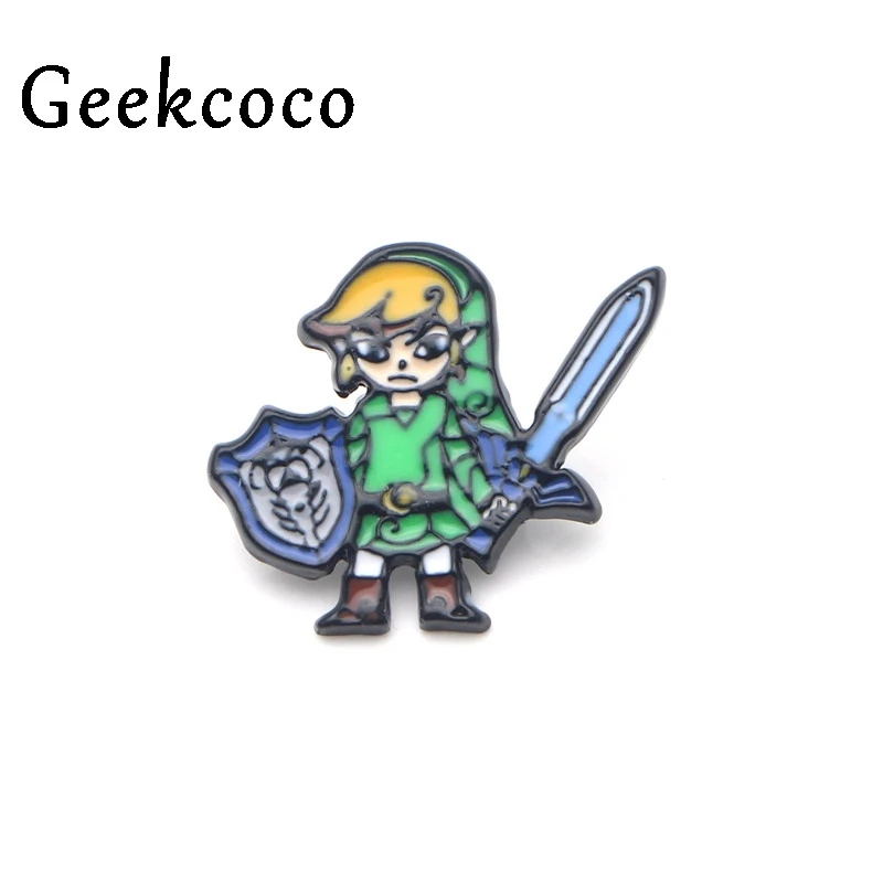 Legend of zelda, эмалированная булавка из металлического сплава цинка, трендовая медаль, эмблема на рюкзак, рубашку, одежду, сумку, броши, Значки для мужчин и женщин J0048