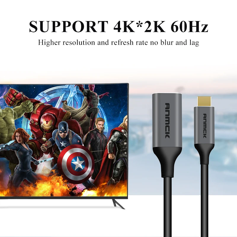 Anmck Кабель с разъемом USB типа C для Displayport адаптер конвертер кабель 4K 60HZ порт