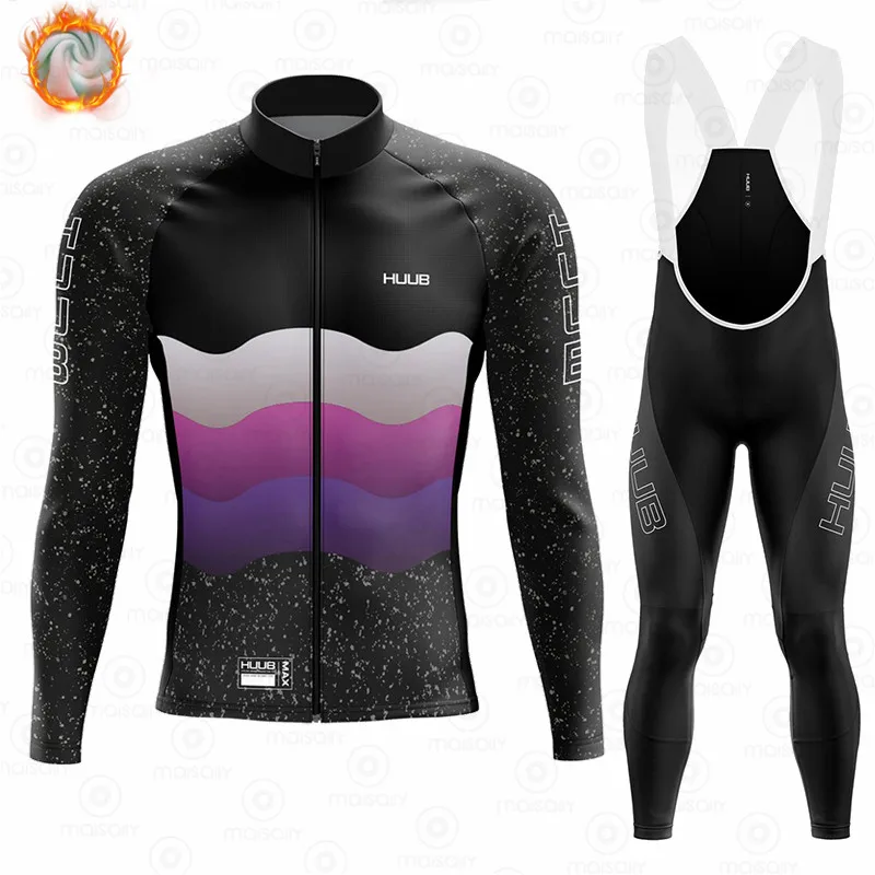 

Зимняя одежда для велоспорта HUUB 2022, комплекты одежды для команды с длинными рукавами, теплый флисовый костюм для осени, Мужская одежда для в...