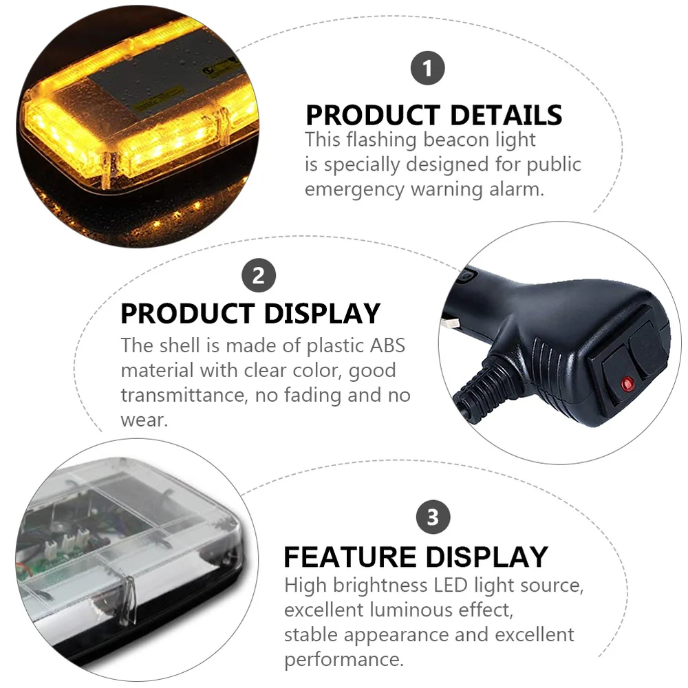 

1pc Car LED Warning Lights Flashing Engineering Lights ABS Warning Light