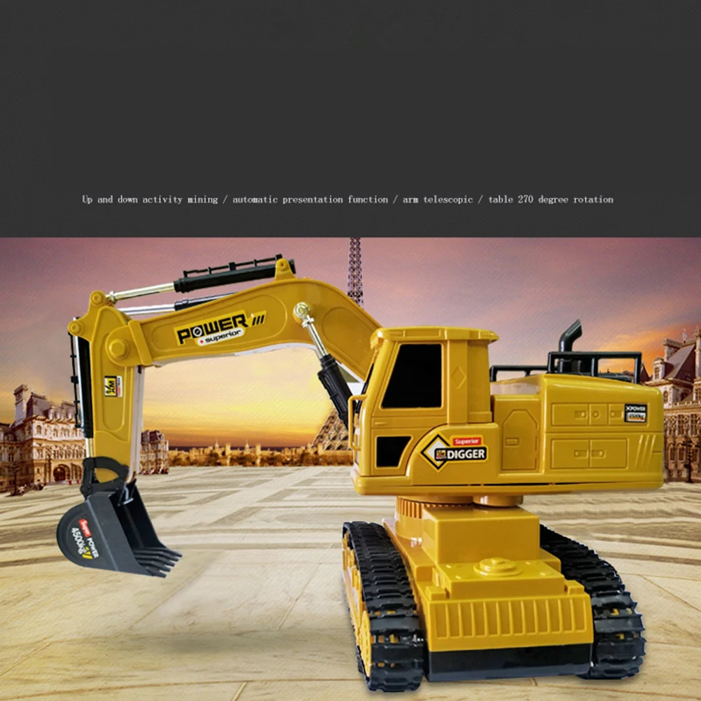 Мини модель грузовика Желтый ABS детская игрушка перезаряжаемая 10 канальный RC