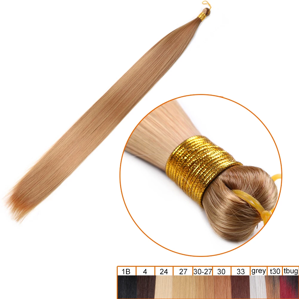 

Long Straight Ombre Braiding Hair Extensions 22Inch Synthetic Hair Bulk Crochet Braids Heat Resistant Hair Bundles Blonde Brown