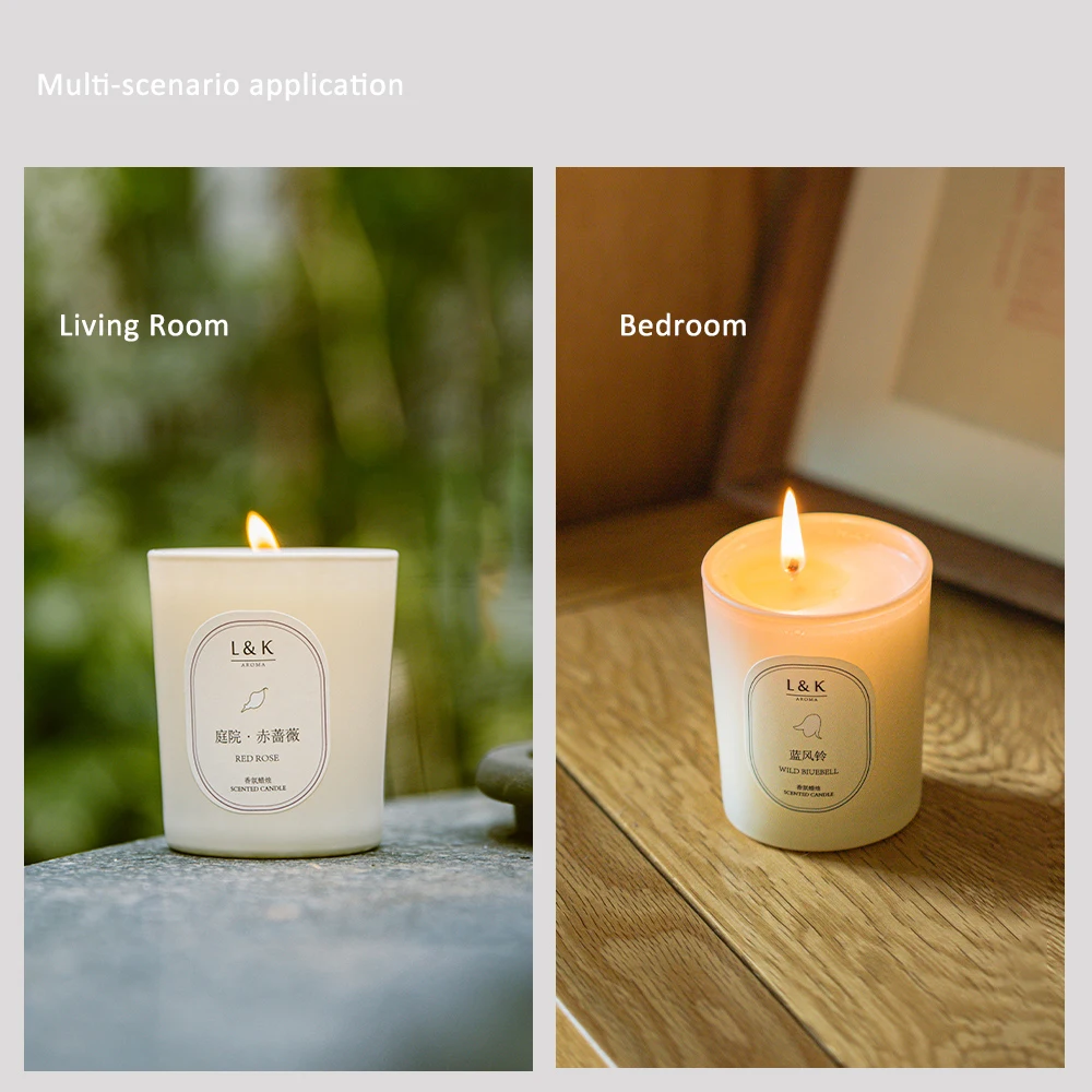L&ampK Aromatherapy Scented Candle Gift Box Fruit Tea Scent Smokeless with Souvenir Bedroom Sleep Aid Fruity Aroma in Glass | Дом и сад