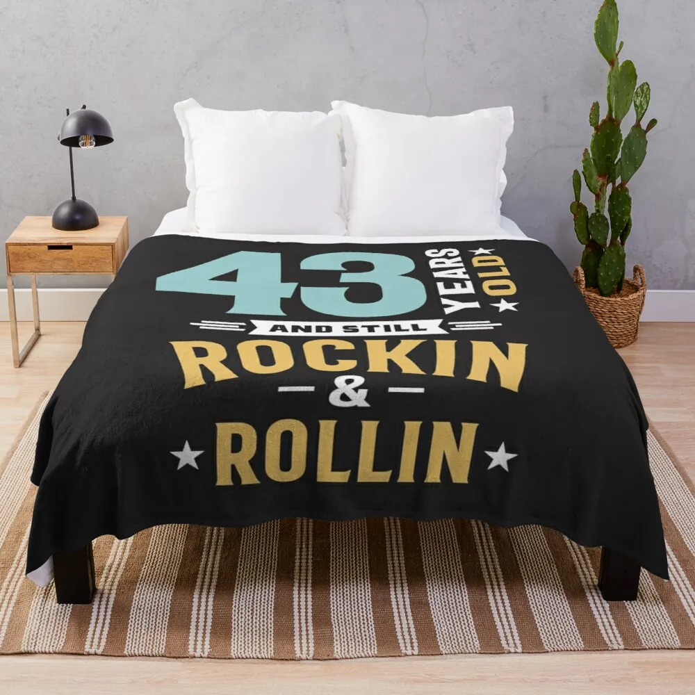 

Одеяло на день рождения 43 года, декоративное покрывало из шерпы с принтом по требованию, для дивана или кровати