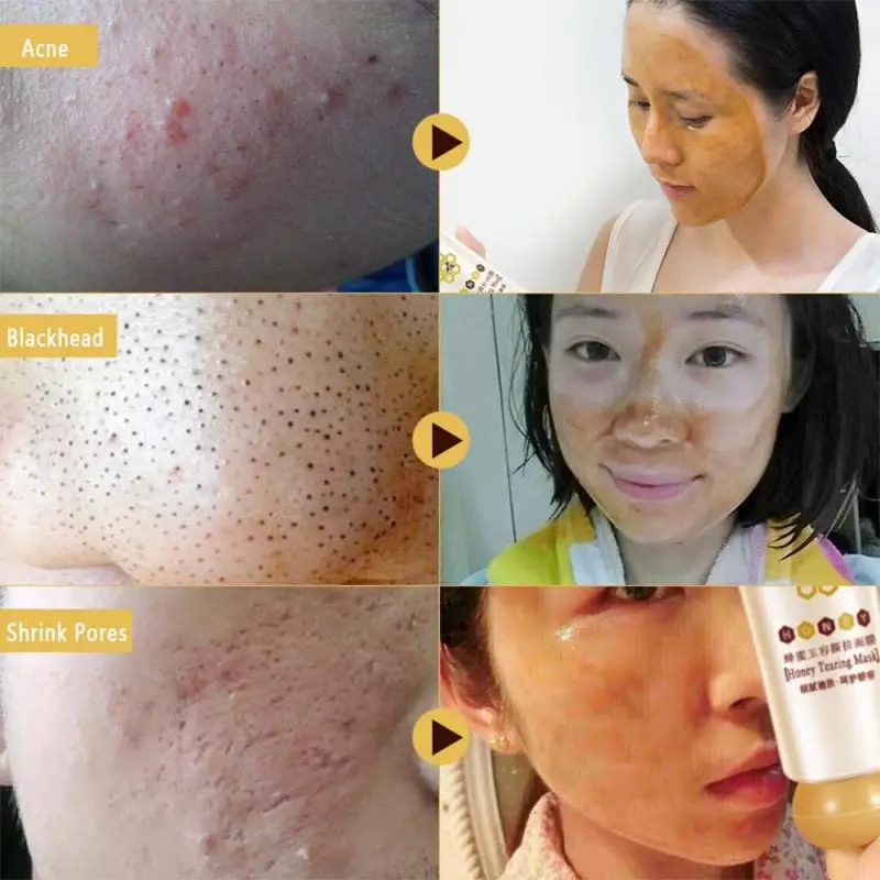 

60g Face Peeling Mask Blackhead Remover Exfolating Nourishing Pore Deep Cleanong Moisturizing Honey Mask Face Skin Care TSLM1