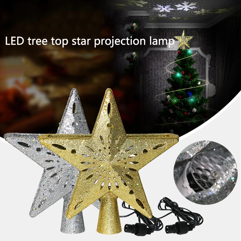 Светодиодный проектор в виде снежинок Рождественская елка с пентаграммой ночник