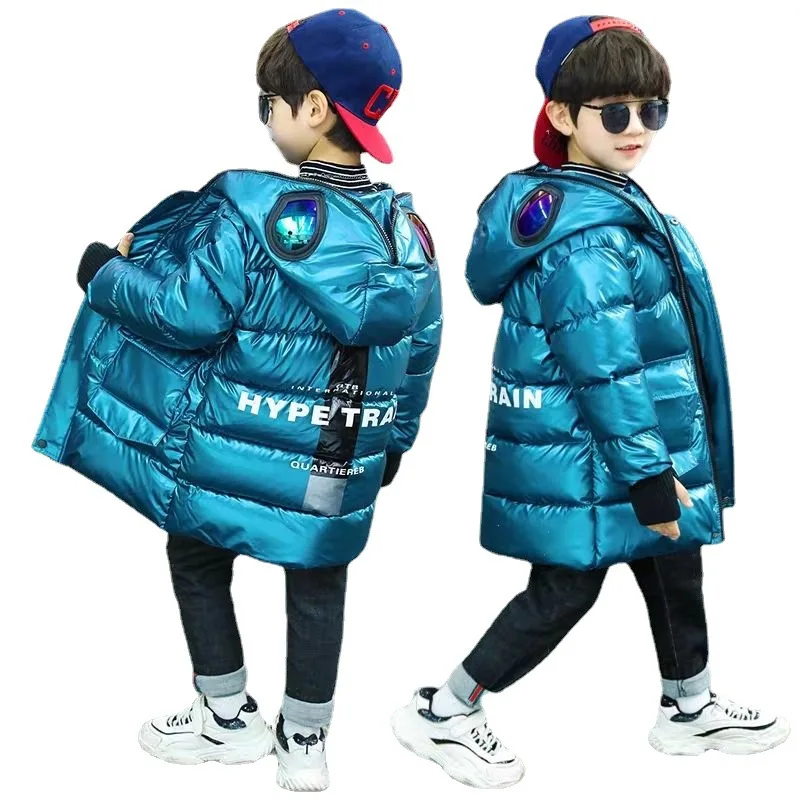

Children Clothes New Big Boys Teen Clothing Warm Cotton Padded Winter Jackets Hooded Coat Thicken Outerwear Kids Glasses Parka