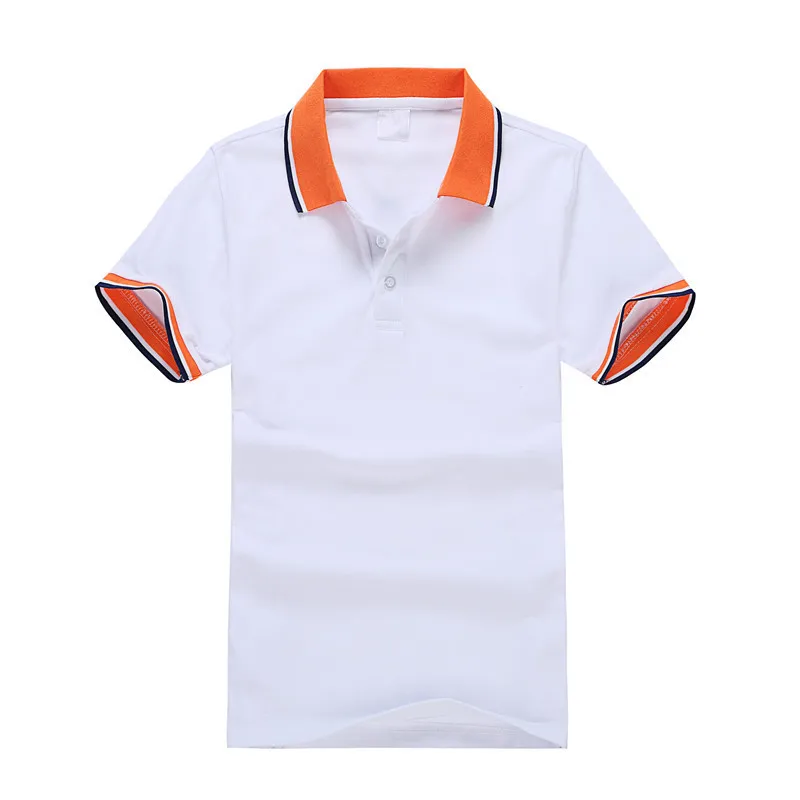 Высококачественная летняя рубашка поло с коротким рукавом однотонная деловая