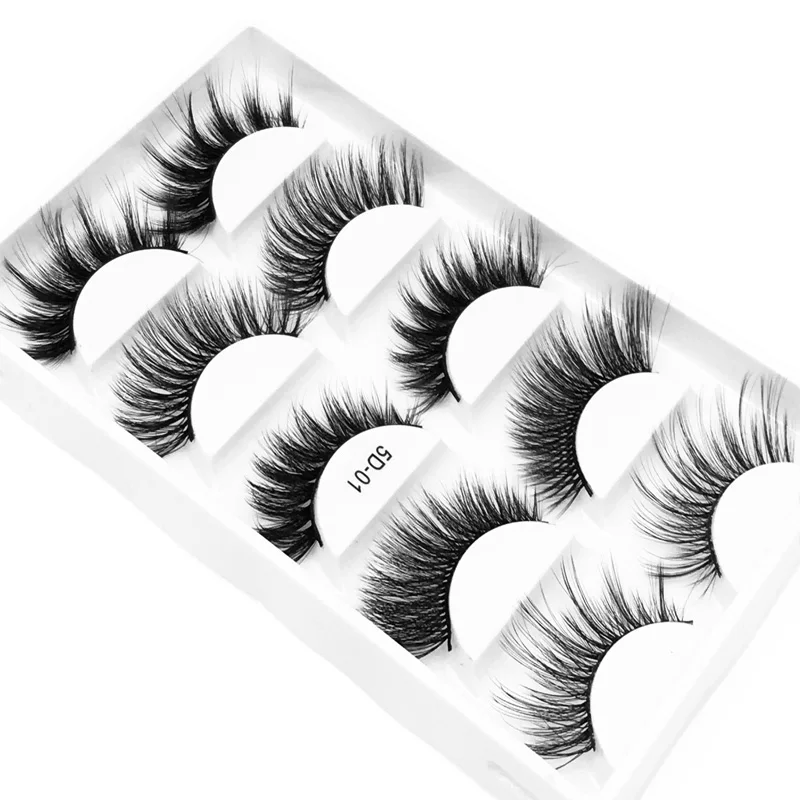 Ресницы из натуральной густой норки 5 пар в коробке естественный &quotнюд&quot макияж