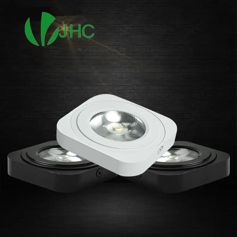 

Квадратная светодиодная панельная лампа 10 Вт, светодиодный светильник для поверхностного монтажа, 5 Вт, потолочная лампа направленного света, черная Светодиодная лампа для спальни, кухни, светильник