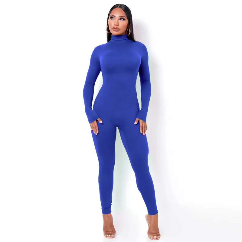 European and American Women's Clothing Autumn and Winter New Solid Color Tight Sports Fitness Jumpsuit pants women winter
