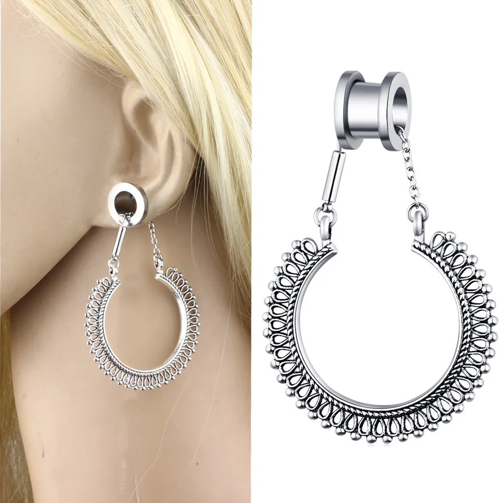 2 шт винтажный большой круг болтающийся винт подходит для уха телесный тоннель