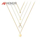 HONGYE украшение личность мульти Бохо Чокер ожерелья Луна круг кулон ожерелье для женщин популярные модные изысканные ювелирные изделия