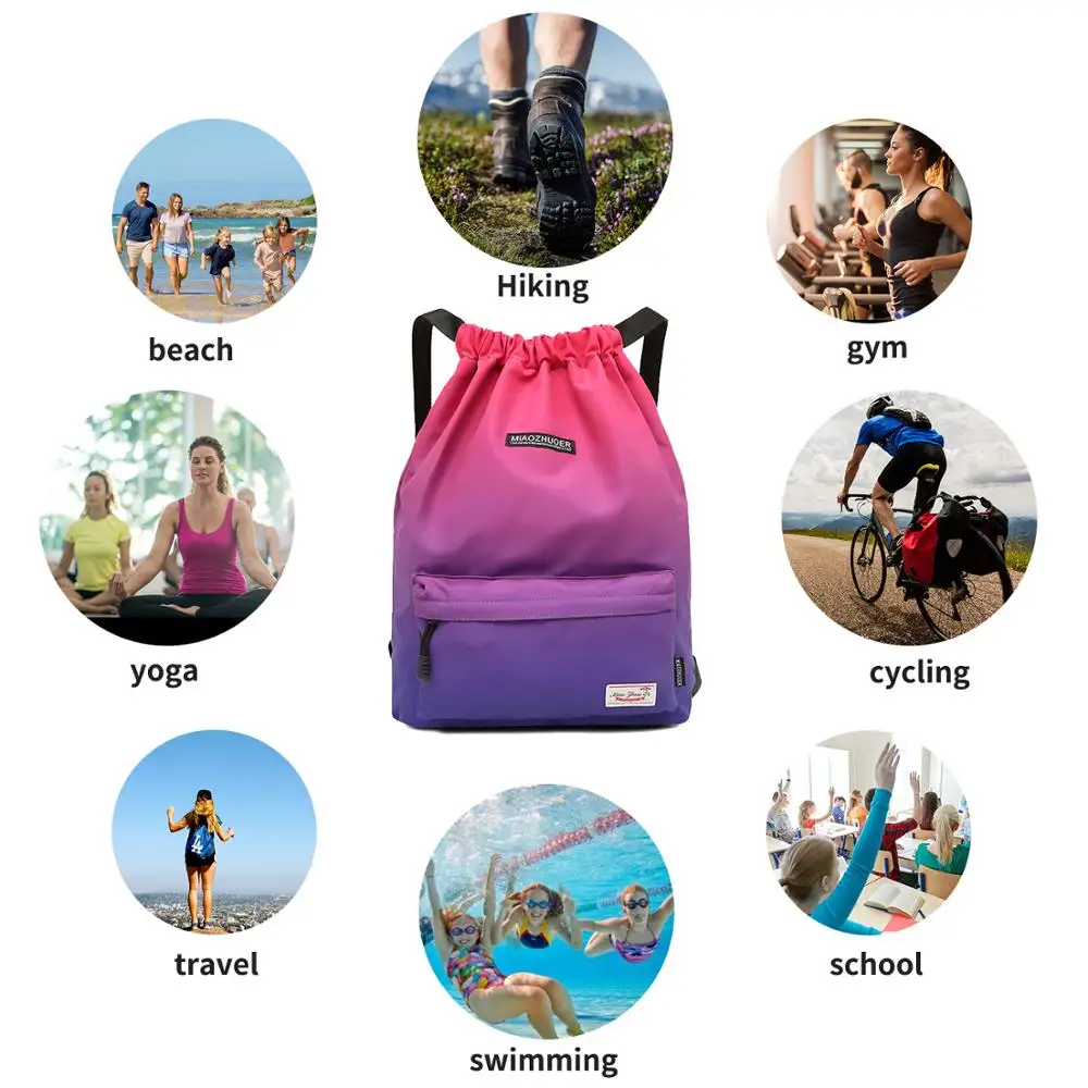 Летняя водонепроницаемая сумка для спортзала спортивная дорожная на шнурке