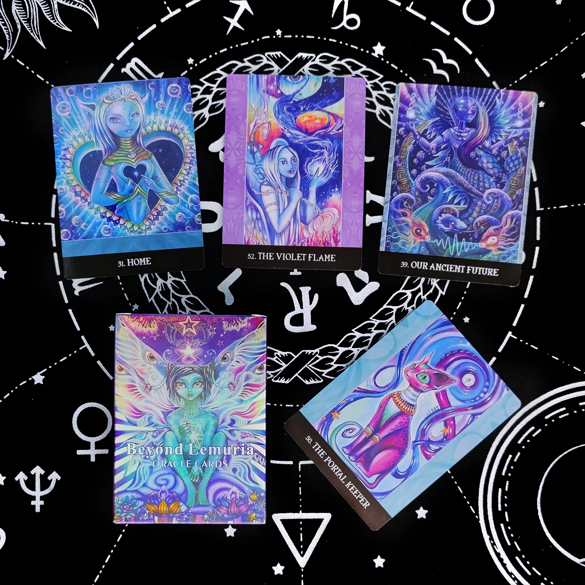 

Small Version Beyond Lemuria Oracle Card Tarot Cards Prophecy Divination Deck English Version Entertainment Board Game 56 pcs