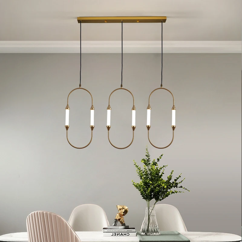

MINSIHAUSE Modern Simple Disc Long Disc Oval Chandelier LED Lighting Is Suitable For Dining Room Kitchen Living Room Bedroom