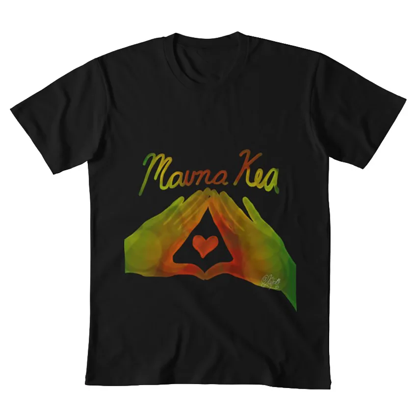 Футболка Mauna Kea защищающая mauna kea heart mountain protest strong alive respect|Мужские футболки| |