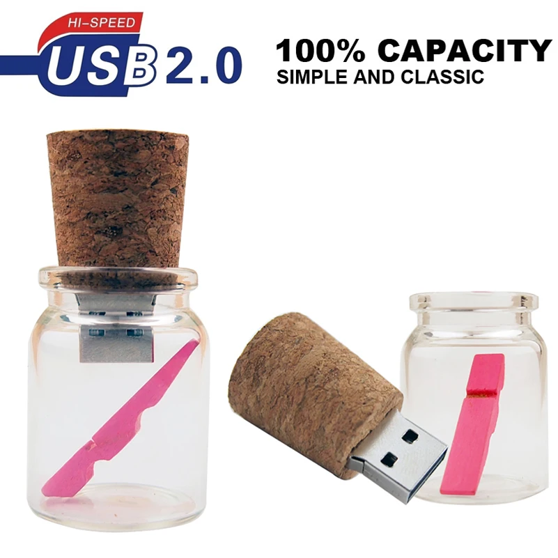 DIY логотип Messenger бутылка Usb 2 0 карта памяти стеклянная дрифтерная флеш-накопители
