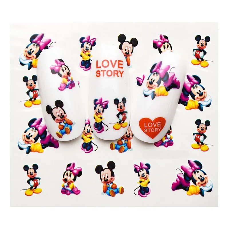 1 Sheet Cartoon Nail Stickers Mickey/Tom And Jerry/Little Yellow Man Slider Water Stickers Transfer Decal For Nails ZJT4027