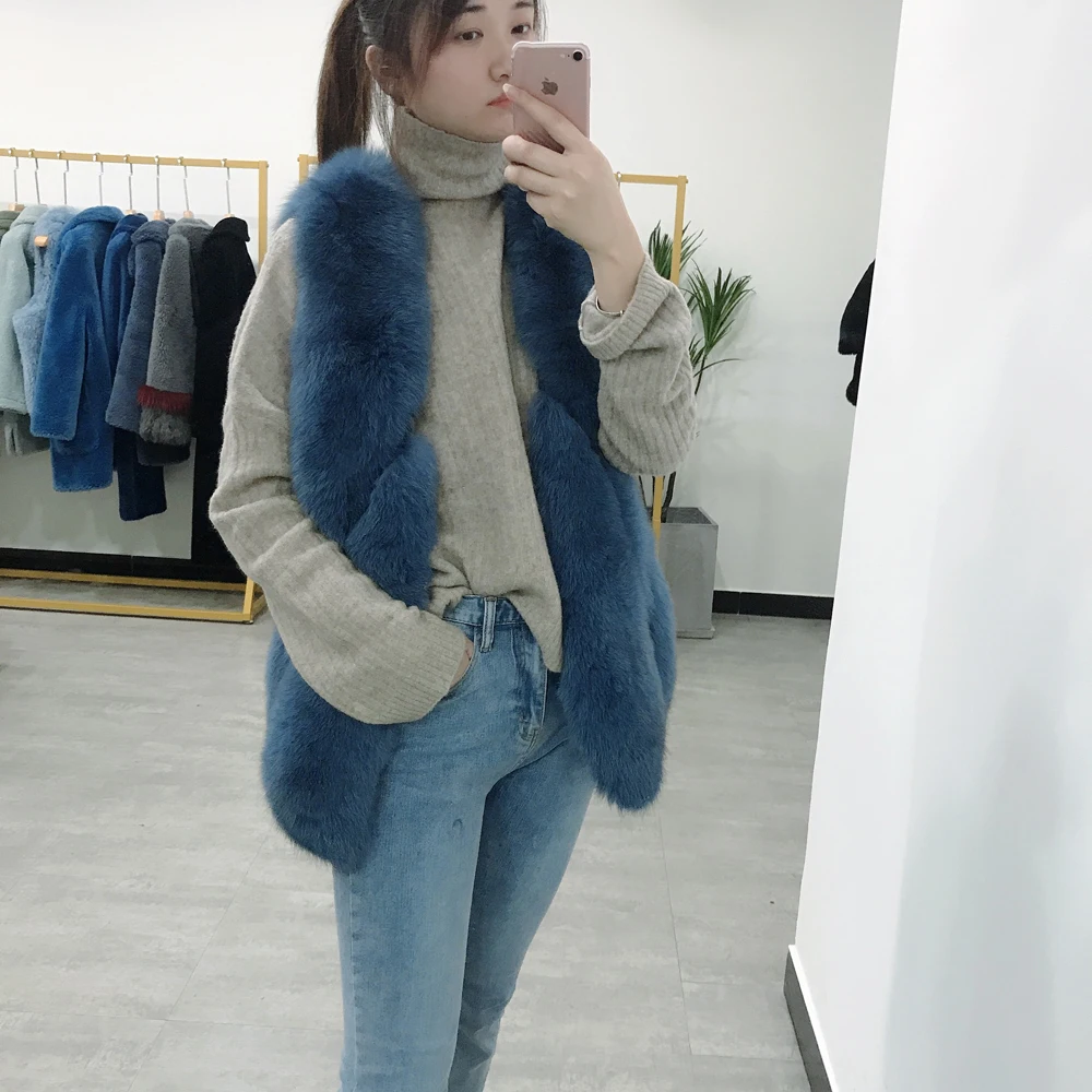 Модный жилет Taobao из натурального меха в стиле капли AU1047 оптовая продажа Китая