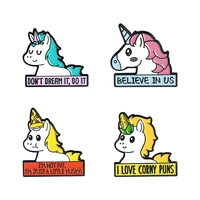 cute unicorn lapel pins enamel brooches metal anime badges on backpack womens vintage brooch decorative pins badges for clothes