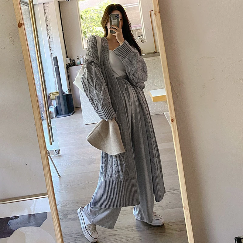 LANMREM 2023 Зимний новый свитер кардиган для женщин свободный с длинным рукавом