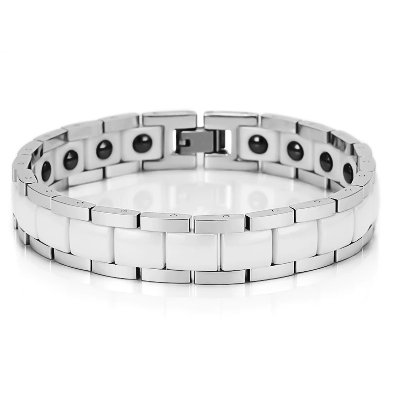 

Высокое качество белый Цвет керамика цепи браслеты для женщин и мужчин, дружба подарок ювелирных изделий Мода 12 мм браслет из нержавеющей с...