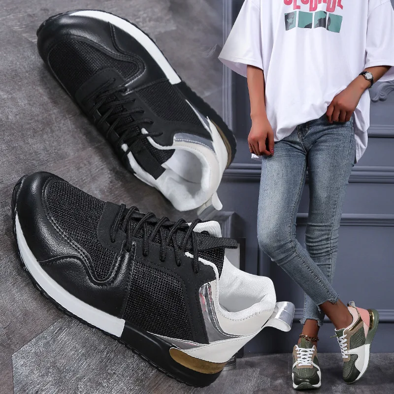 

Женские кроссовки на шнуровке, спортивная обувь для бега, Нескользящие, с износостойкой подошвой, сланцы, подходящие цвета